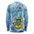 Tuvalu mo te Atua Long Sleeve Shirt Tuvalu Dolphin Polynesian Pattern