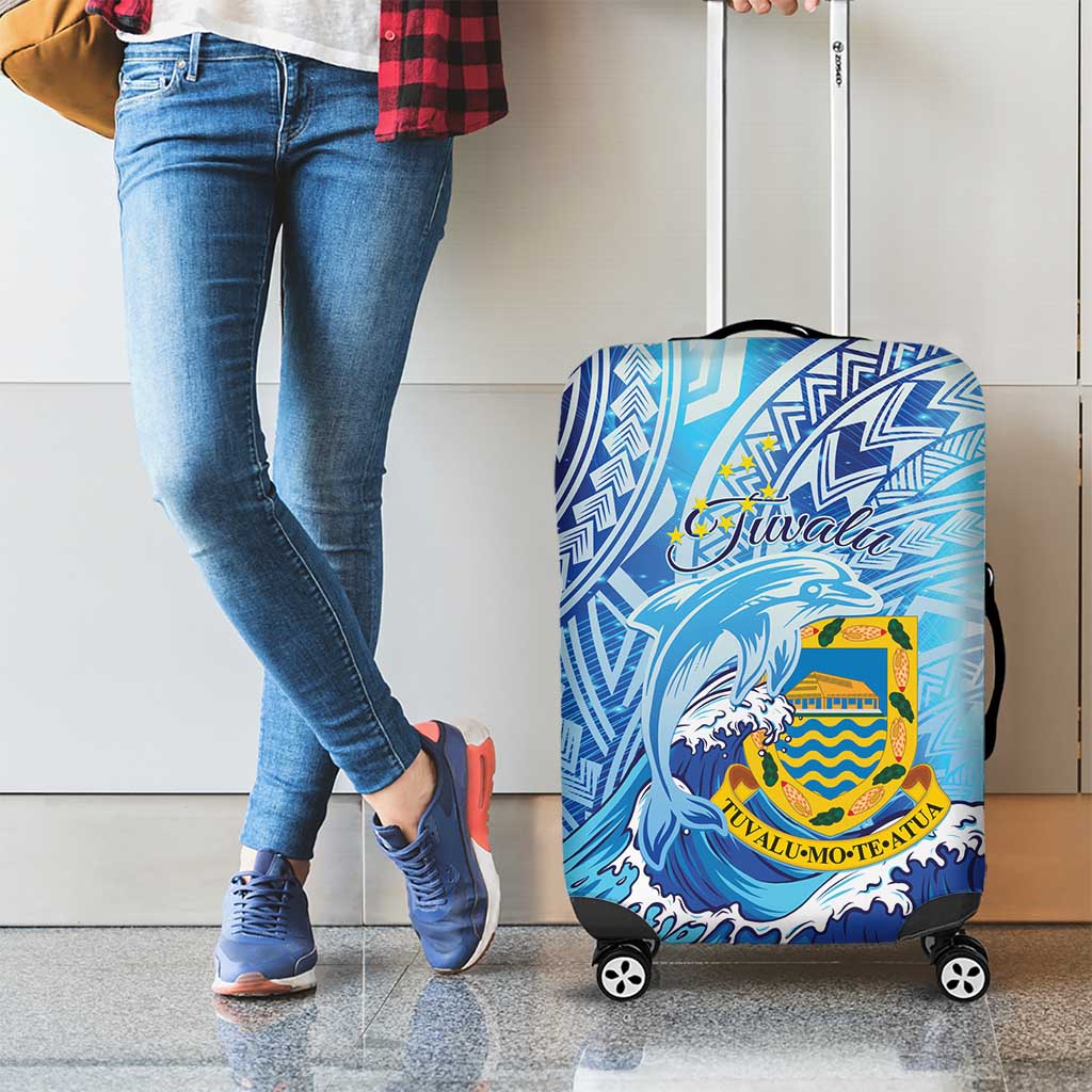 Tuvalu mo te Atua Luggage Cover Tuvalu Dolphin Polynesian Pattern LT01 - Polynesian Pride