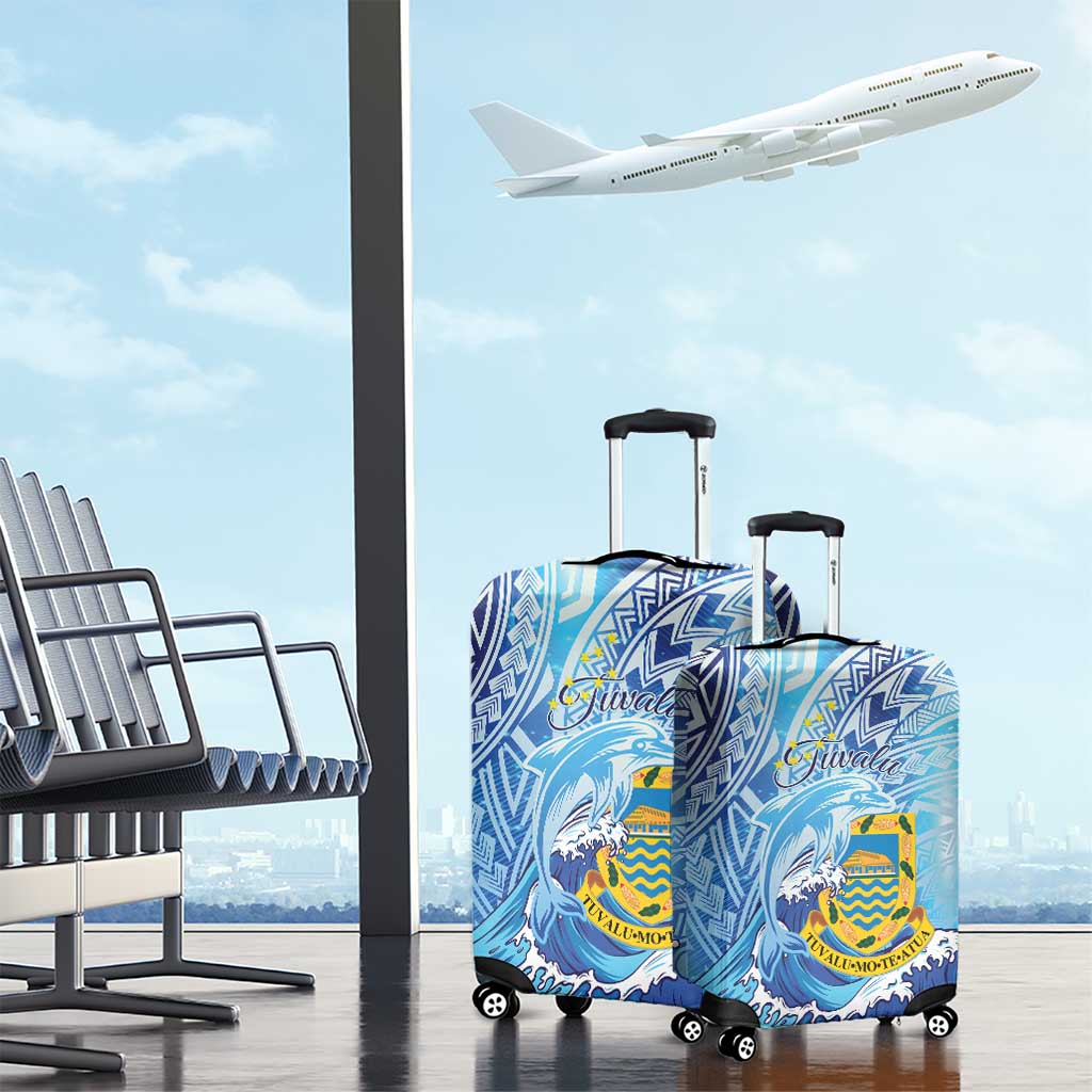 Tuvalu mo te Atua Luggage Cover Tuvalu Dolphin Polynesian Pattern LT01 - Polynesian Pride