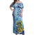 Tuvalu mo te Atua Off Shoulder Maxi Dress Tuvalu Dolphin Polynesian Pattern