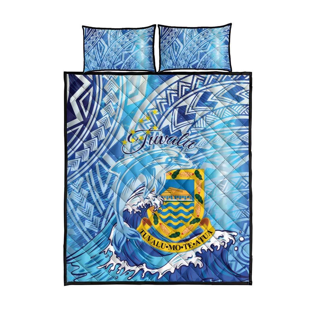 Tuvalu mo te Atua Quilt Bed Set Tuvalu Dolphin Polynesian Pattern LT01 - Polynesian Pride