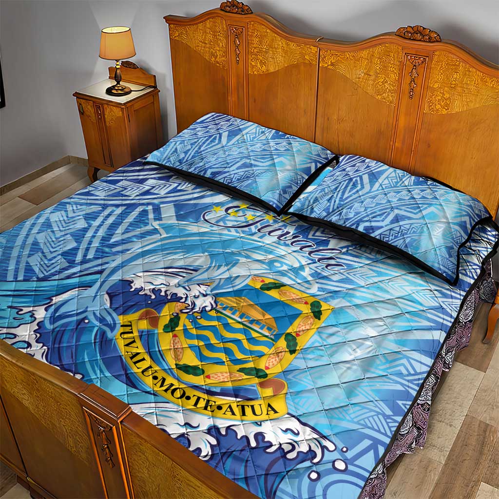 Tuvalu mo te Atua Quilt Bed Set Tuvalu Dolphin Polynesian Pattern LT01 - Polynesian Pride