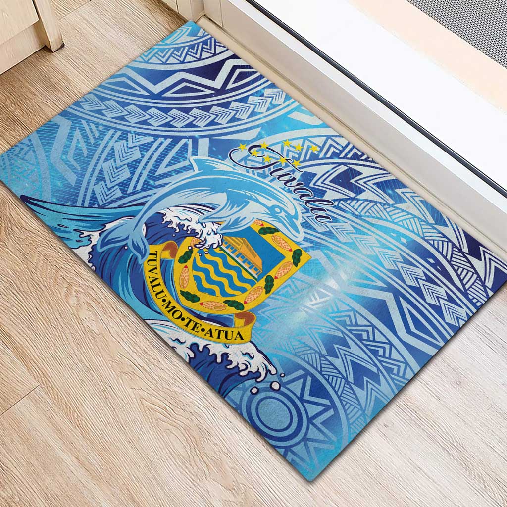 Tuvalu mo te Atua Rubber Doormat Tuvalu Dolphin Polynesian Pattern LT01 - Polynesian Pride