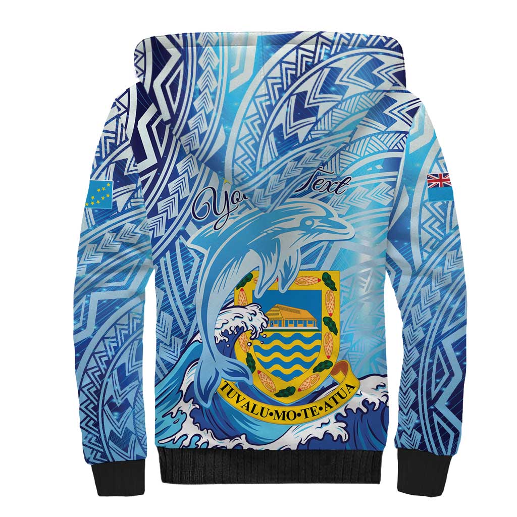 Tuvalu mo te Atua Sherpa Hoodie Tuvalu Dolphin Polynesian Pattern LT01 - Polynesian Pride