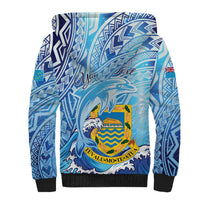 Tuvalu mo te Atua Sherpa Hoodie Tuvalu Dolphin Polynesian Pattern LT01 - Polynesian Pride