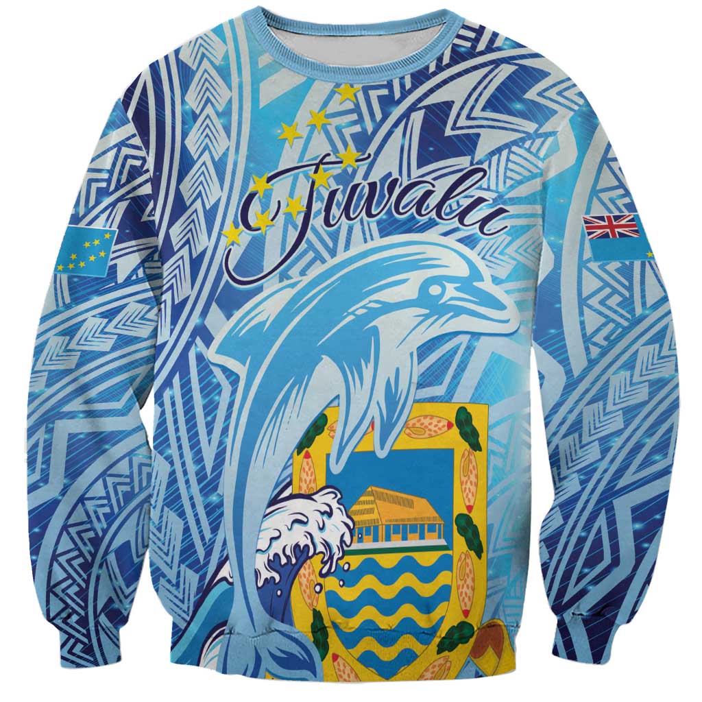 Tuvalu mo te Atua Sweatshirt Tuvalu Dolphin Polynesian Pattern