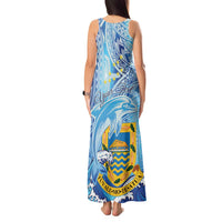 Tuvalu mo te Atua Tank Maxi Dress Tuvalu Dolphin Polynesian Pattern LT01 - Polynesian Pride