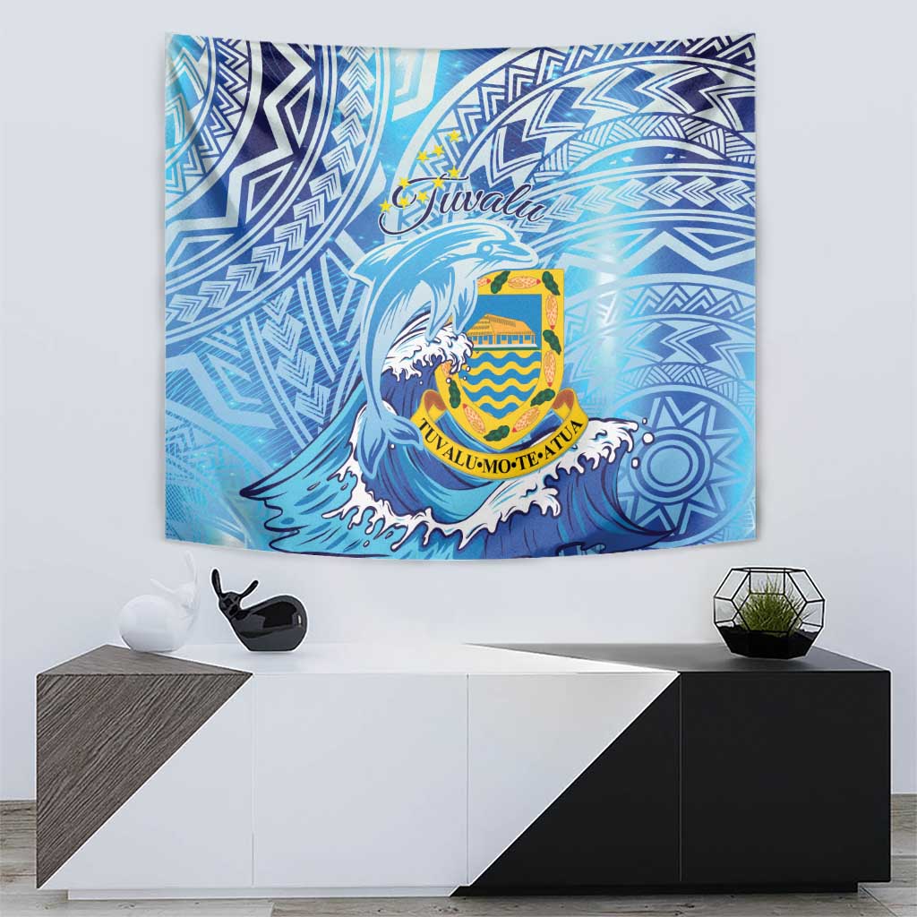 Tuvalu mo te Atua Tapestry Tuvalu Dolphin Polynesian Pattern