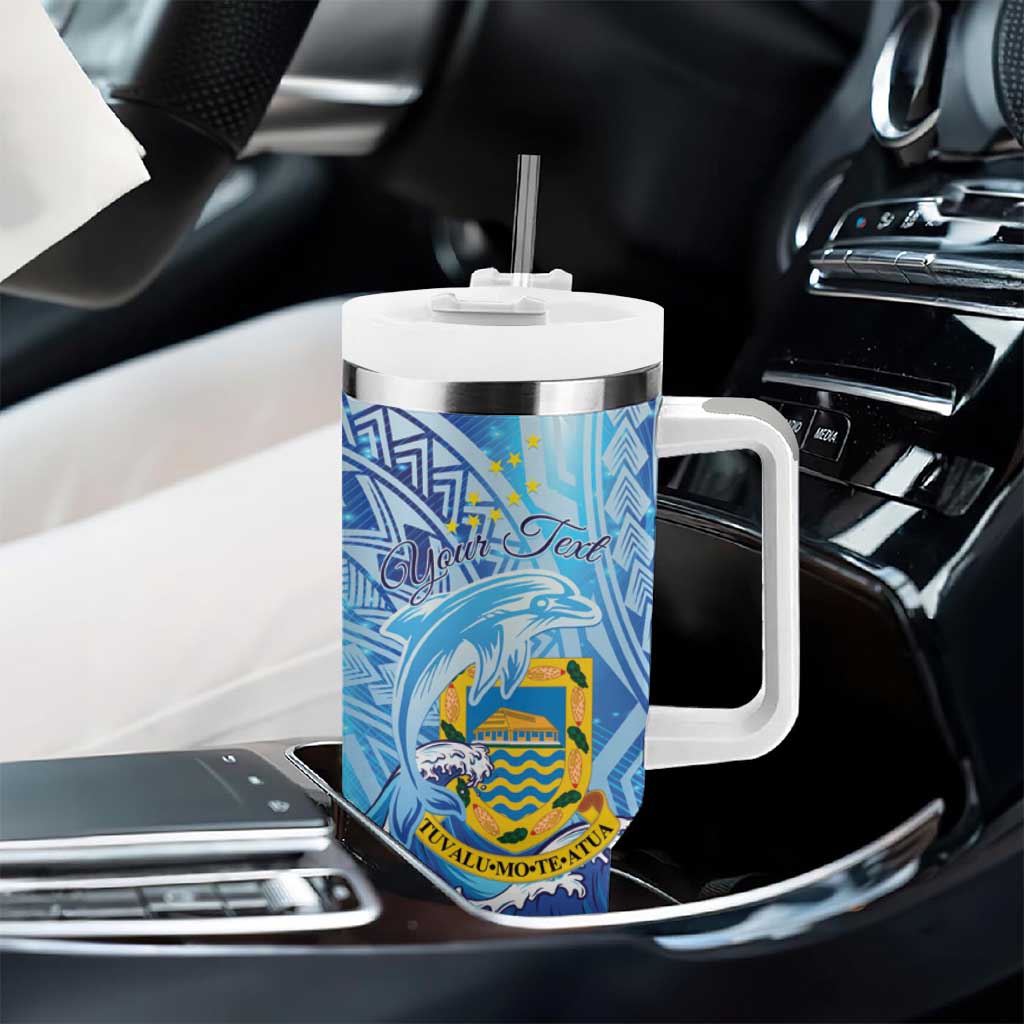 Tuvalu mo te Atua Tumbler With Handle Tuuvalu Dolphin Polynesian Pattern LT01 - Polynesian Pride