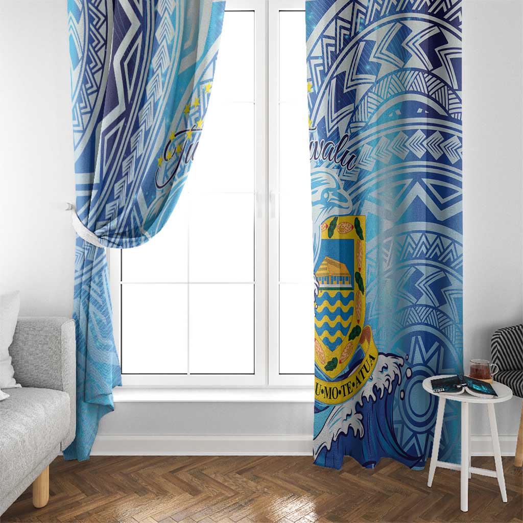 Tuvalu mo te Atua Window Curtain Tuvalu Dolphin Polynesian Pattern LT01 - Polynesian Pride
