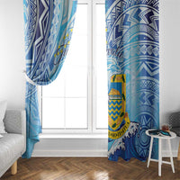 Tuvalu mo te Atua Window Curtain Tuvalu Dolphin Polynesian Pattern LT01 - Polynesian Pride