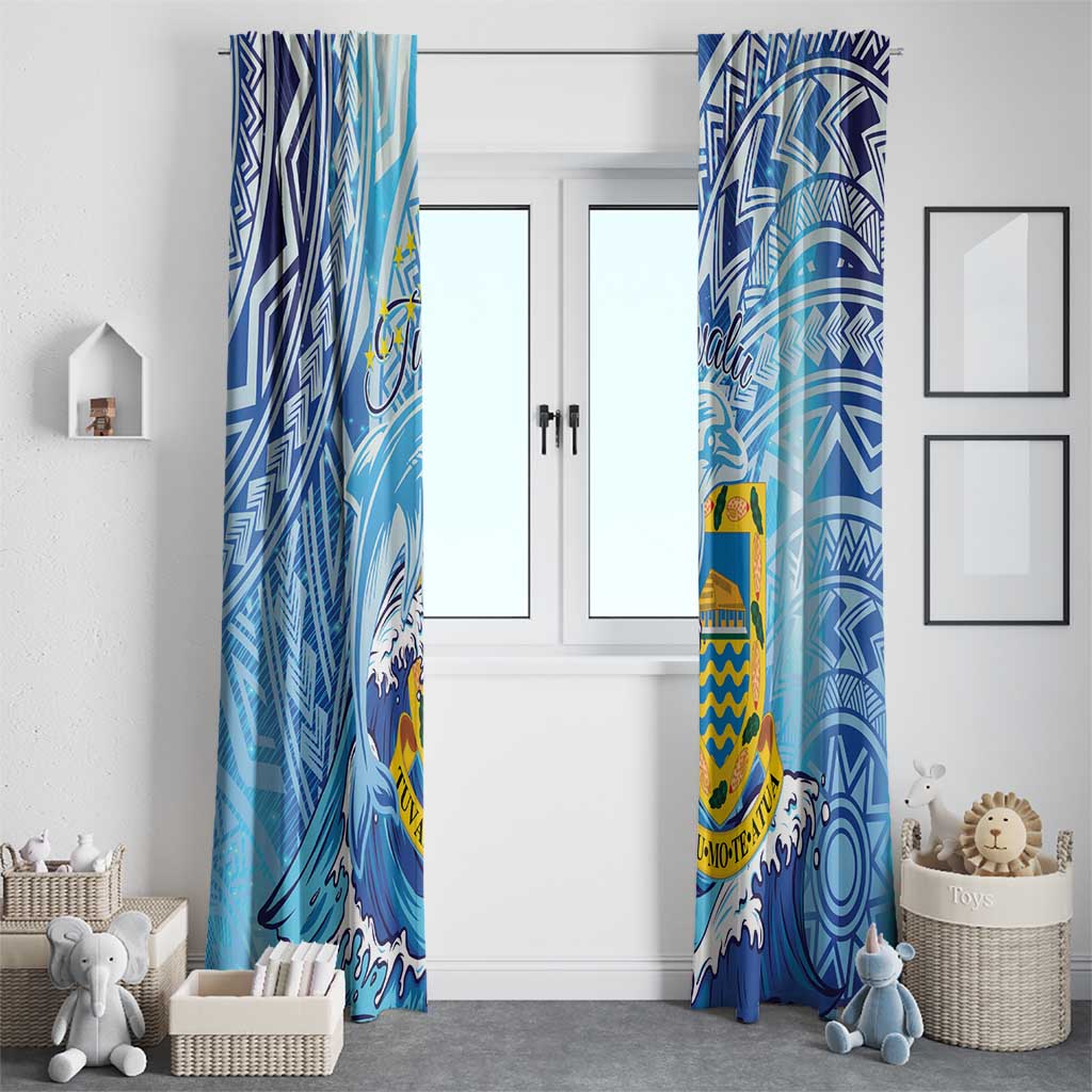 Tuvalu mo te Atua Window Curtain Tuvalu Dolphin Polynesian Pattern LT01 - Polynesian Pride