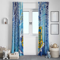 Tuvalu mo te Atua Window Curtain Tuvalu Dolphin Polynesian Pattern LT01 - Polynesian Pride