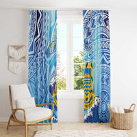 Tuvalu mo te Atua Window Curtain Tuvalu Dolphin Polynesian Pattern LT01 - Polynesian Pride