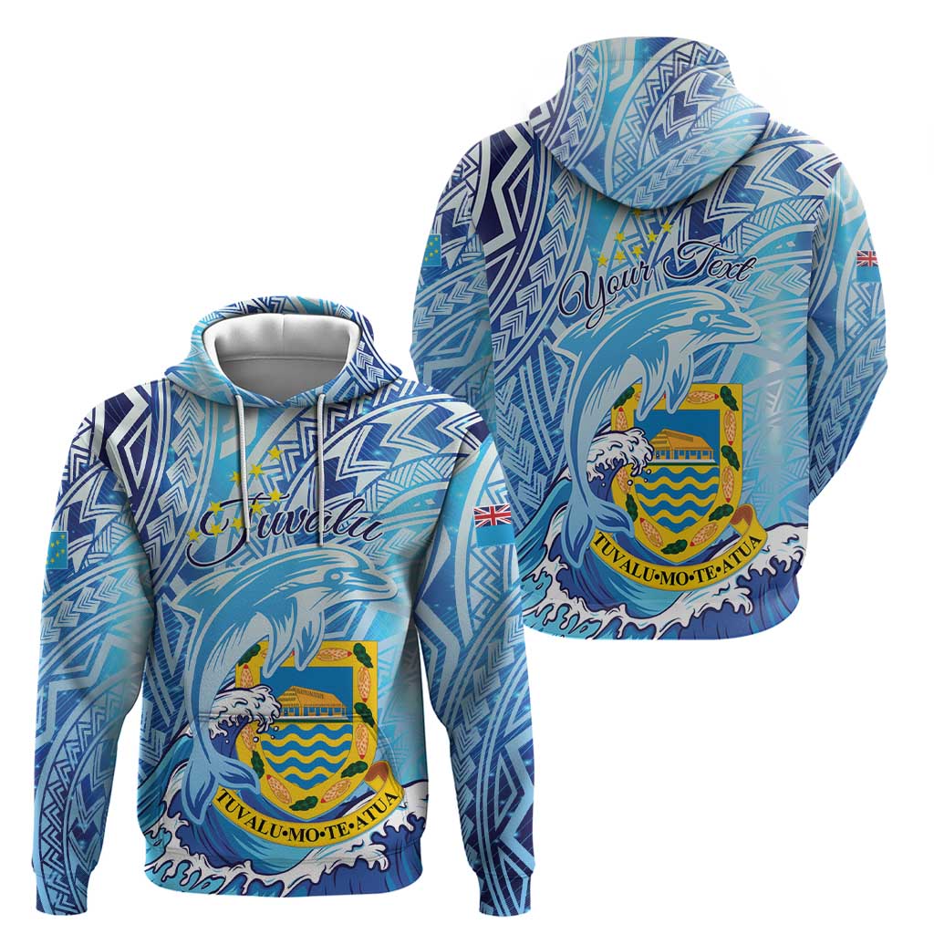 Tuvalu mo te Atua Zip Hoodie Tuvalu Dolphin Polynesian Pattern