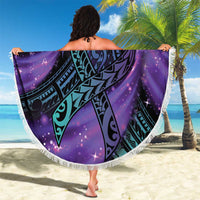 In September We Wear Teal And Purple Beach Blanket Magic Ribbon Semicolon LT01 - Polynesian Pride