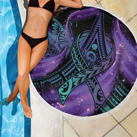In September We Wear Teal And Purple Beach Blanket Magic Ribbon Semicolon LT01 - Polynesian Pride