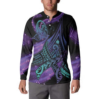 In September We Wear Teal And Purple Button Sweatshirt Magic Ribbon Semicolon