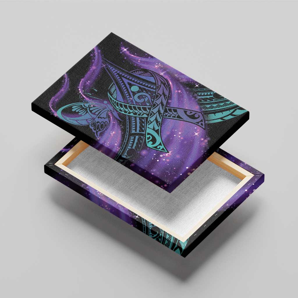 In September We Wear Teal And Purple Canvas Wall Art Magic Ribbon Semicolon LT01 - Polynesian Pride
