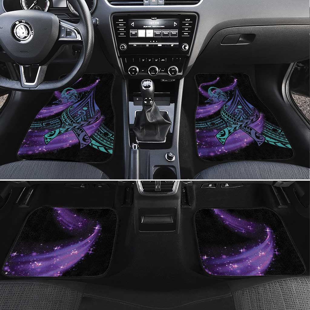 In September We Wear Teal And Purple Car Mats Magic Ribbon Semicolon LT01 Set 4pcs Purple - Polynesian Pride