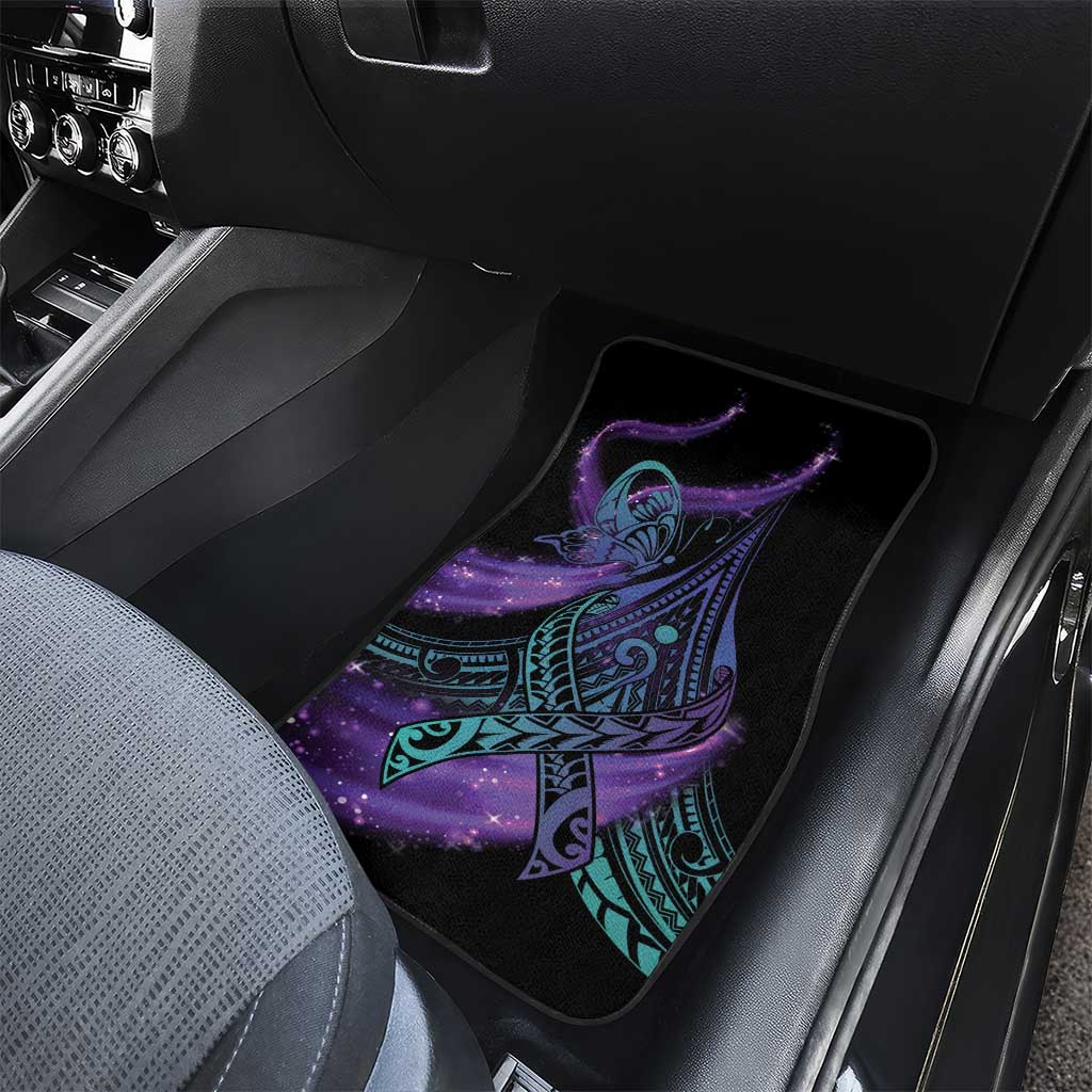 In September We Wear Teal And Purple Car Mats Magic Ribbon Semicolon LT01 - Polynesian Pride