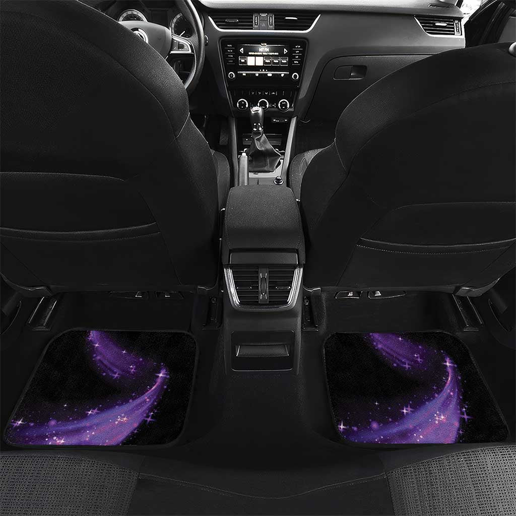 In September We Wear Teal And Purple Car Mats Magic Ribbon Semicolon LT01 Set 2pcs - Back Purple - Polynesian Pride