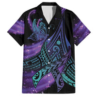 In September We Wear Teal And Purple Family Matching Off The Shoulder Long Sleeve Dress and Hawaiian Shirt Magic Ribbon Semicolon