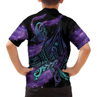 In September We Wear Teal And Purple Family Matching Off Shoulder Maxi Dress and Hawaiian Shirt Magic Ribbon Semicolon