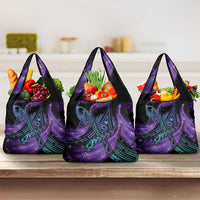 In September We Wear Teal And Purple Grocery Bag Magic Ribbon Semicolon LT01 3-pack One Size Purple - Polynesian Pride