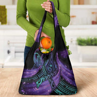 In September We Wear Teal And Purple Grocery Bag Magic Ribbon Semicolon LT01 - Polynesian Pride