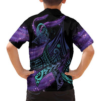 In September We Wear Teal And Purple Kid Hawaiian Shirt Magic Ribbon Semicolon