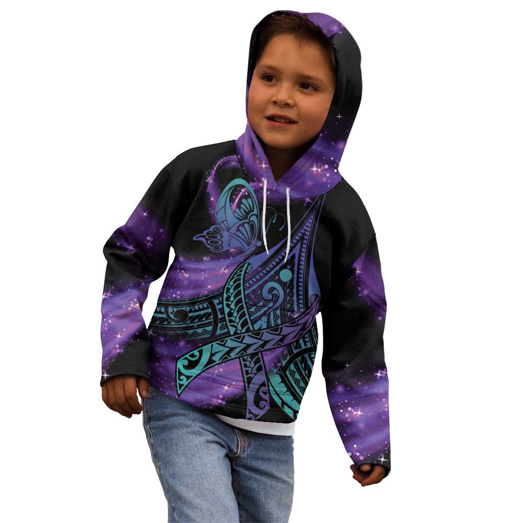 In September We Wear Teal And Purple Kid Hoodie Magic Ribbon Semicolon