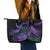 In September We Wear Teal And Purple Leather Tote Bag Magic Ribbon Semicolon