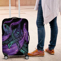 In September We Wear Teal And Purple Luggage Cover Magic Ribbon Semicolon LT01 Purple - Polynesian Pride