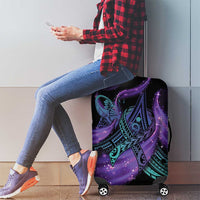In September We Wear Teal And Purple Luggage Cover Magic Ribbon Semicolon LT01 - Polynesian Pride