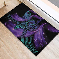 In September We Wear Teal And Purple Rubber Doormat Magic Ribbon Semicolon