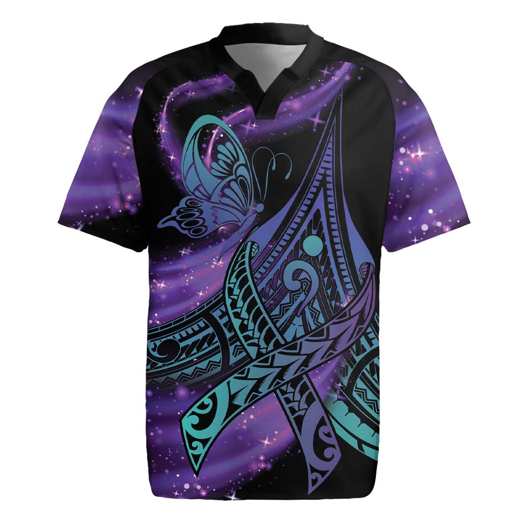 In September We Wear Teal And Purple Rugby Jersey Magic Ribbon Semicolon LT01 Purple - Polynesian Pride