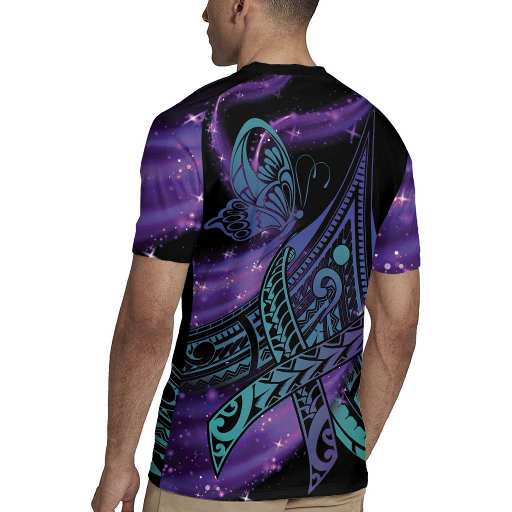 In September We Wear Teal And Purple Rugby Jersey Magic Ribbon Semicolon LT01 - Polynesian Pride