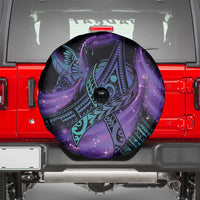 In September We Wear Teal And Purple Spare Tire Cover Magic Ribbon Semicolon LT01 - Polynesian Pride