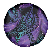 In September We Wear Teal And Purple Spare Tire Cover Magic Ribbon Semicolon LT01 - Polynesian Pride