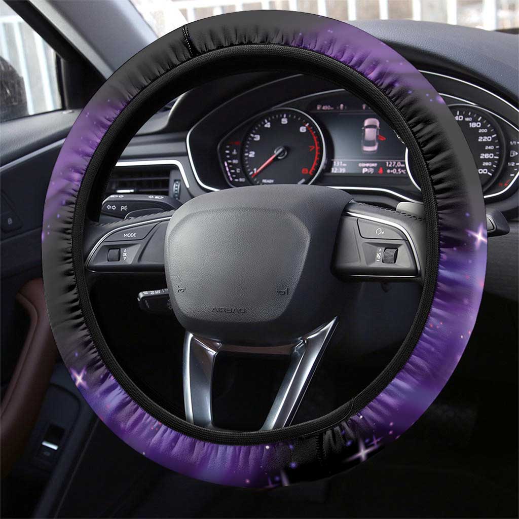 In September We Wear Teal And Purple Steering Wheel Cover Magic Ribbon Semicolon LT01 - Polynesian Pride
