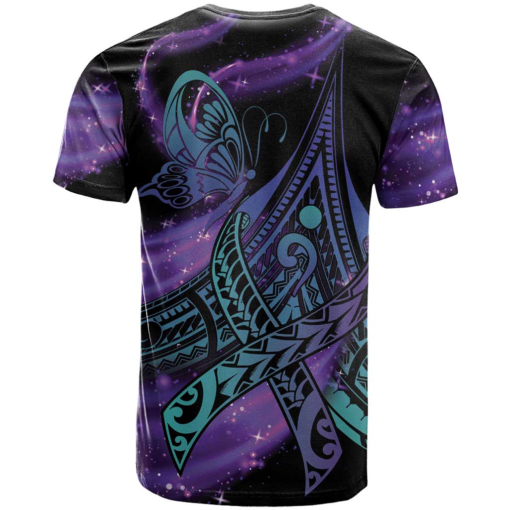 In September We Wear Teal And Purple T Shirt Magic Ribbon Semicolon