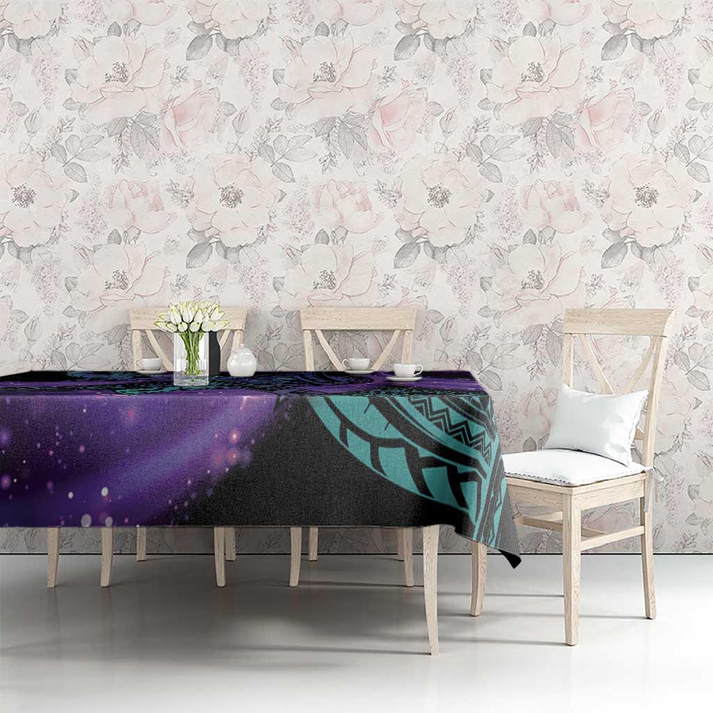 In September We Wear Teal And Purple Tablecloth Magic Ribbon Semicolon LT01 - Polynesian Pride