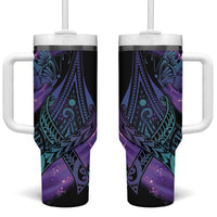 In September We Wear Teal And Purple Tumbler With Handle Magic Ribbon Semicolon LT01 One Size: 40 oz Purple - Polynesian Pride