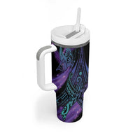 In September We Wear Teal And Purple Tumbler With Handle Magic Ribbon Semicolon LT01 - Polynesian Pride