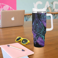 In September We Wear Teal And Purple Tumbler With Handle Magic Ribbon Semicolon LT01 - Polynesian Pride