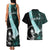 Chuuk Constitution Day Couples Matching Tank Maxi Dress and Hawaiian Shirt Hibiscus Turquoise Pattern