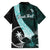 Chuuk Constitution Day Family Matching Off The Shoulder Long Sleeve Dress and Hawaiian Shirt Hibiscus Turquoise Pattern