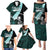 Chuuk Constitution Day Family Matching Puletasi and Hawaiian Shirt Hibiscus Turquoise Pattern