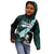 Chuuk Constitution Day Kid Hoodie Hibiscus Turquoise Pattern